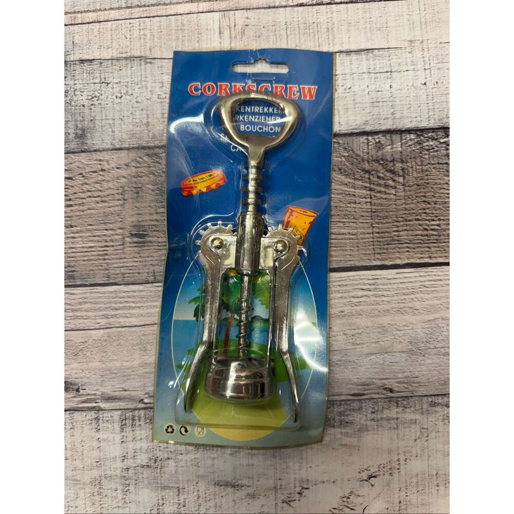 Vintage Metal Corkscrew Wine Beer  Bottle Opener Gag Gift Summer Pool Tiki Bar